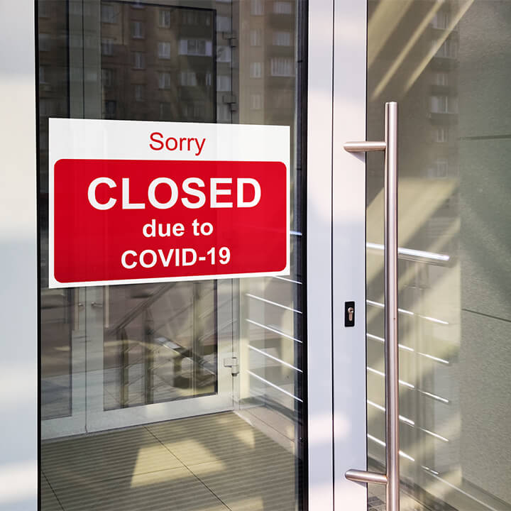 Business center closed due to COVID-19