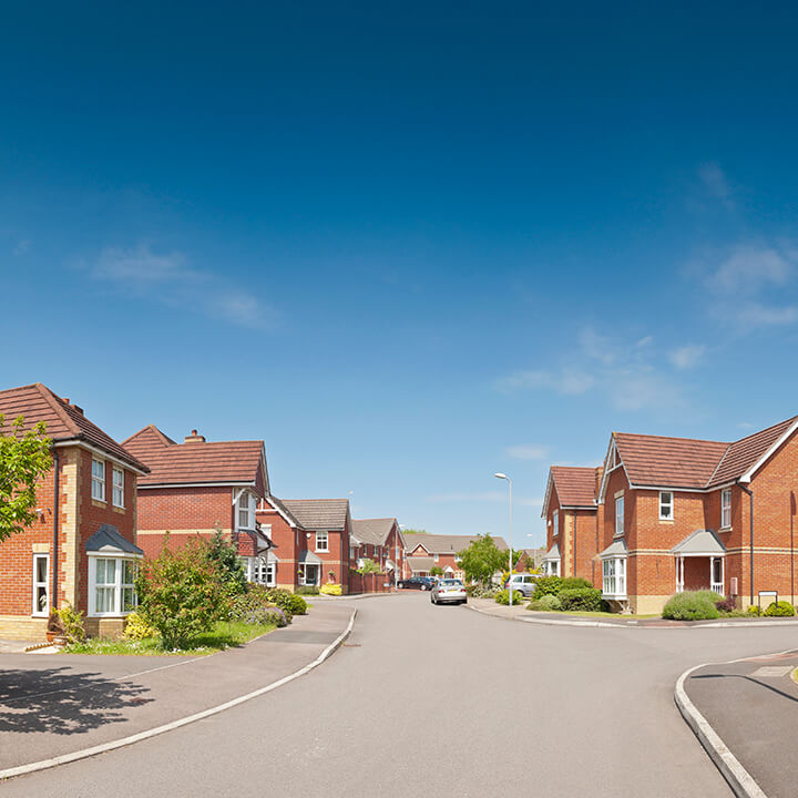 Houses on newly built estate