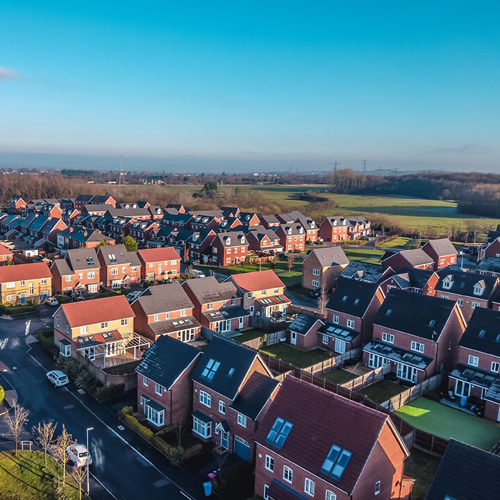 Aerial phorogrpahy of new buold homes that may be subject to RPDT (Residential Property Developer Tax)