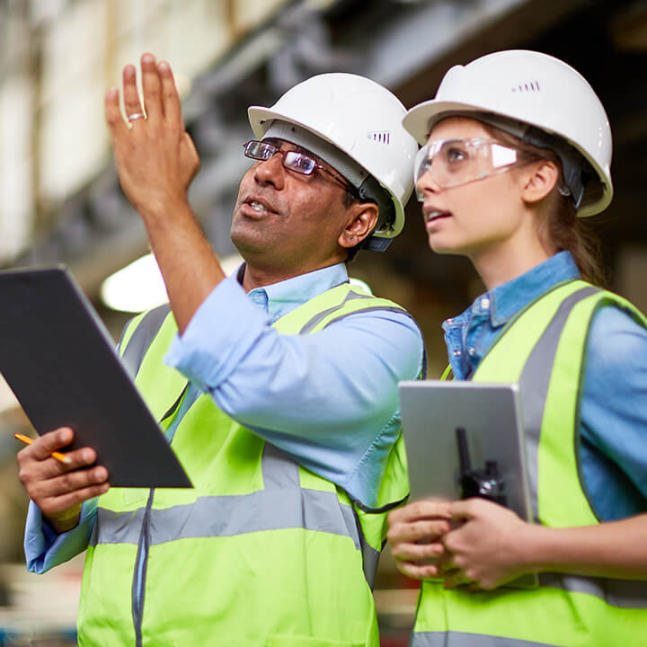 Manual workers working