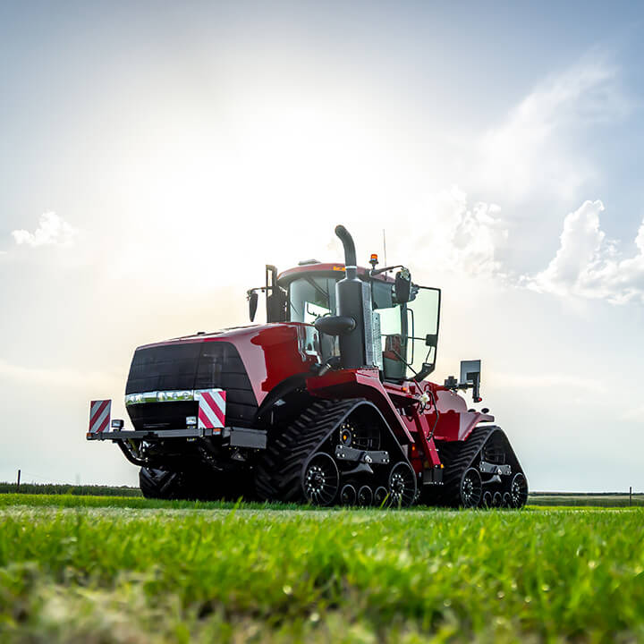 New-red-modern-farm-tractor